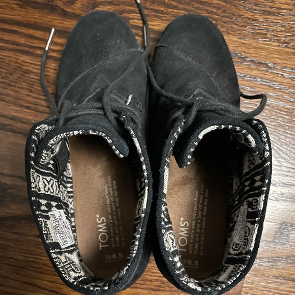 TOMS. Black Wedge Bootie - Picture 2 of 4